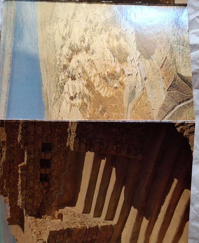 Vintage Palphot Souvenir Folder with strip of 9 Postcards of Massada