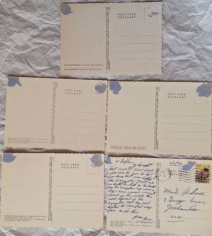 Protea Colour Print Post Cards 1970's 5 Cape Scenes