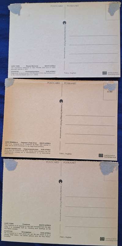 3 Cape Town and Peninsula 1970's CNA Post Cards