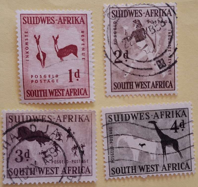 South West Africa 1954 Definitive 4 Used Low value stamps
