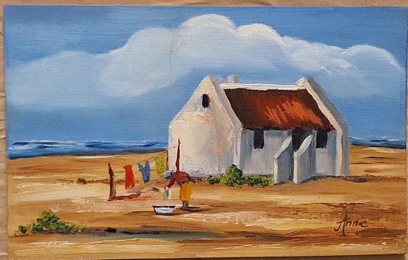 Pair of Framed Fishermen's cottage Unknown Artist