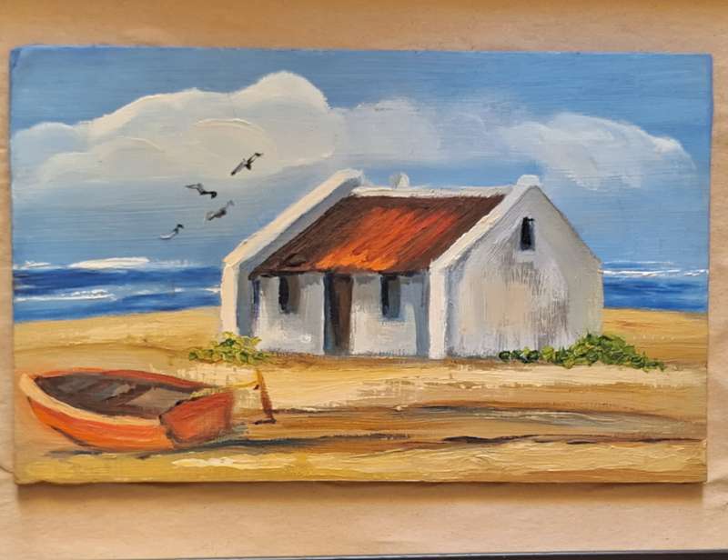 Pair of Framed Fishermen's cottage Unknown Artist