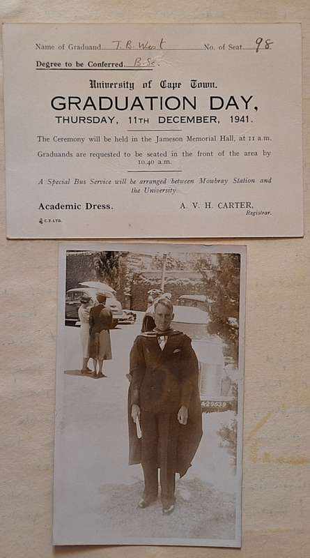 Personal Scrap Book: University of Cape Town 1936-44 Includes Union Castle and On Active Service