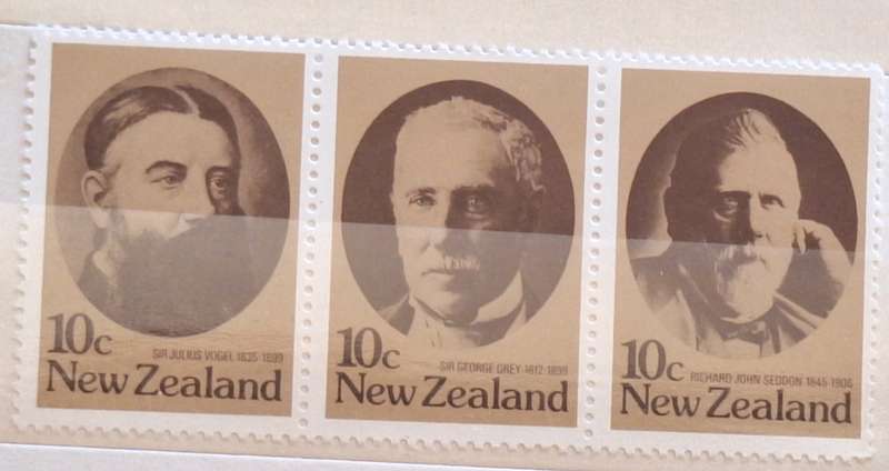 New Zealand 1979 Statesmen Strip of 3 Unused stamps