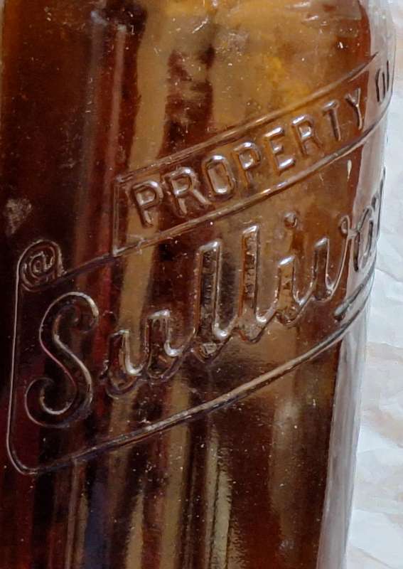 Vintage Brown Glass Bottle Sullivan's Kimberley Brakpan