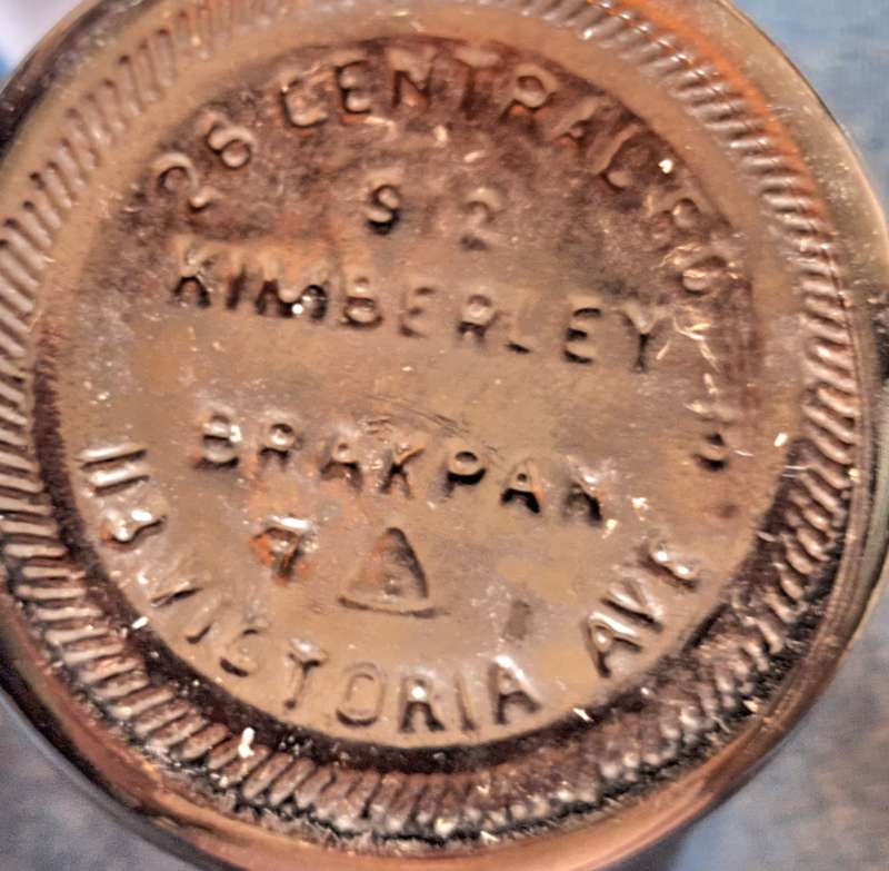 Vintage Brown Glass Bottle Sullivan's Kimberley Brakpan
