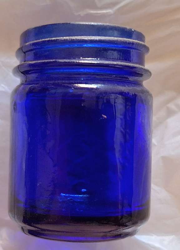 Empty 1960's Cobalt Blue Glass Vicks Vaporub Bottle