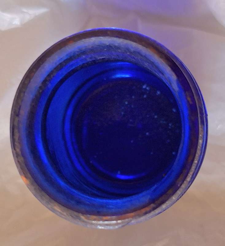 Empty 1960's Cobalt Blue Glass Vicks Vaporub Bottle