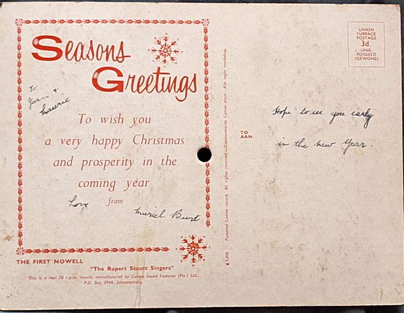 Tuneful Christmas Greetings: The First Nowell (Flexi-disc, 78 RPM, Shape, S/Sided)