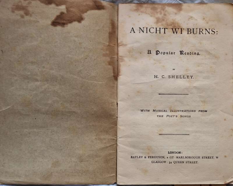 A Nicht wi' Burns: A Popular Reading with Songs Arranged for Choirs by H C Shelley