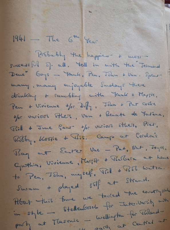 Personal Scrap Book: University of Cape Town 1936-44 Includes Union Castle and On Active Service