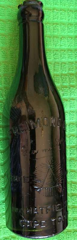 Vintage Freimond & Co Hatfield Street Cape Town Green Glass Bottle