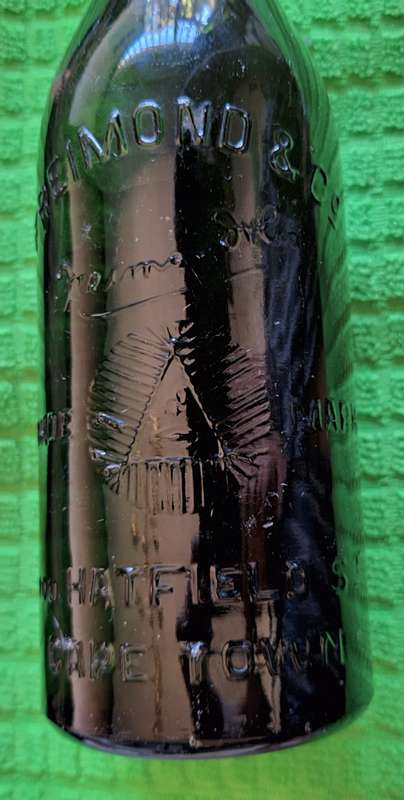 Vintage Freimond & Co Hatfield Street Cape Town Green Glass Bottle