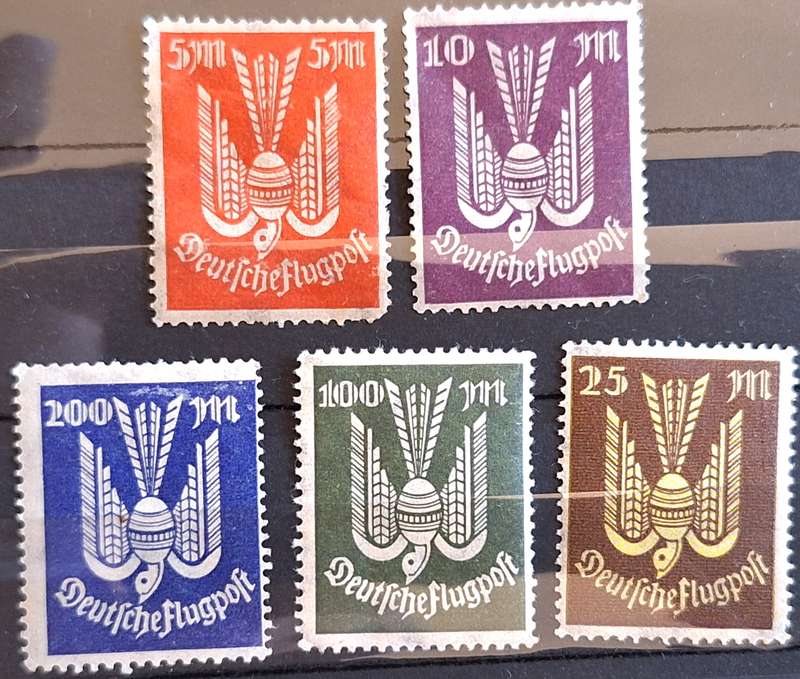 Germany 1923 Airmail Wood Dove 5 Unused stamps