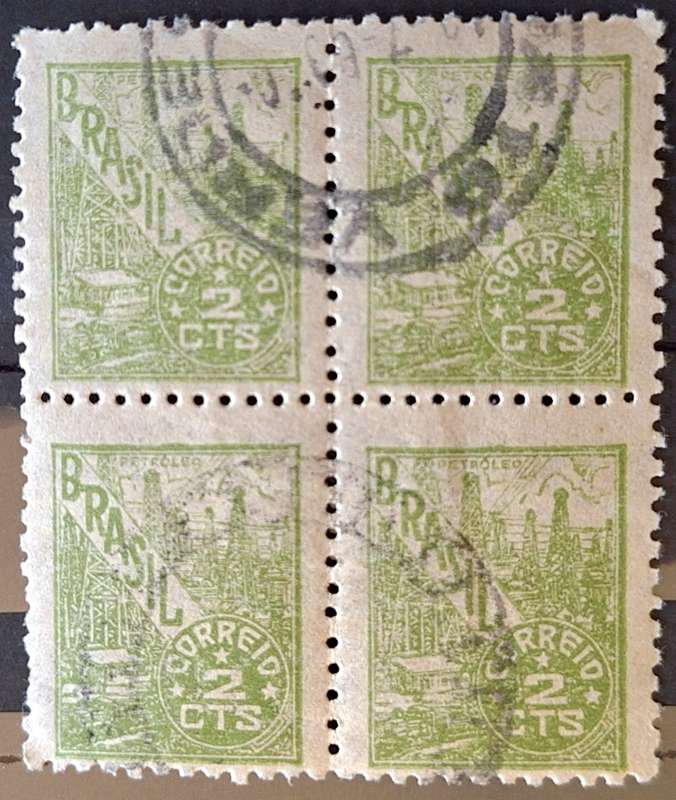 Brazil 1947 Petrol Industry Block of 4 Used stamps