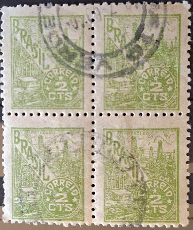 Brazil 1947 Petrol Industry Block of 4 Used stamps