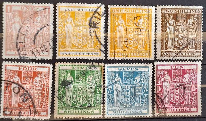 New Zealand 1931 Arms Type Postal Fiscals 8 Used Hinged stamps