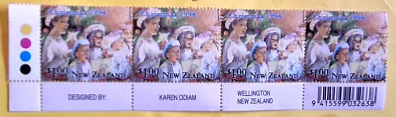 New Zealand 1994 Christmas $1 Carol Singers Block of 4 Mint stamps