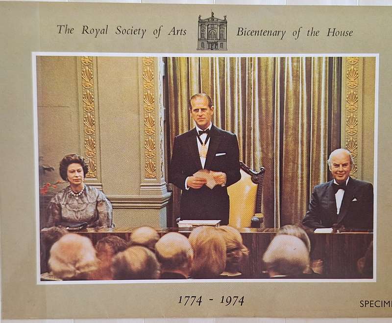 1774-1974 The Royal Society of Arts Bicentenary Specimen Colour Picture