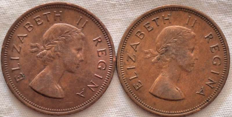 South Africa 1958 1959 2x 1d Bronze