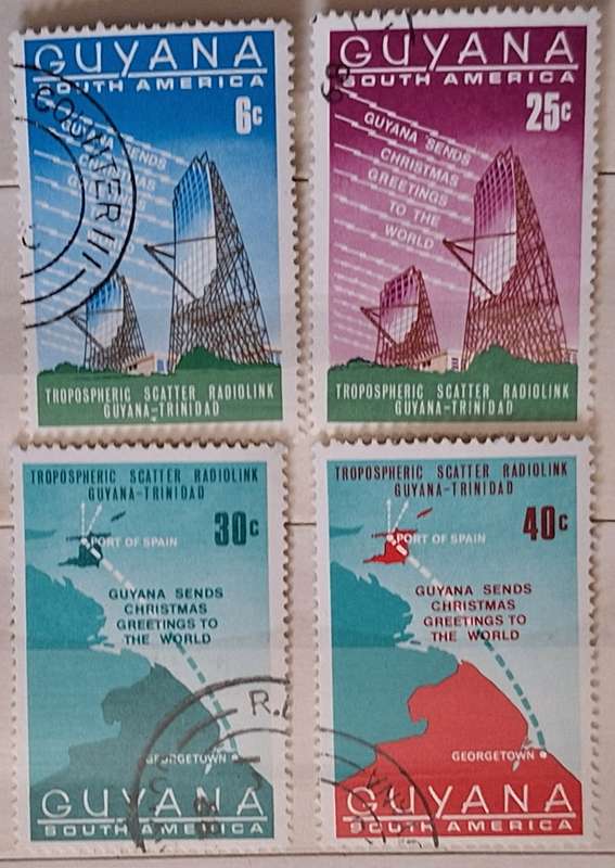 Guyana 1968 Christmas Greeting To The World Set of 4 Cancelled Stamps