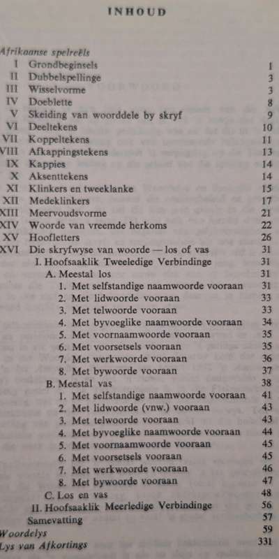 Afrikaanse Woordelys en Spelreels Hardeband Sewende, Verbeterde Uitgawe, Agste Oplaag