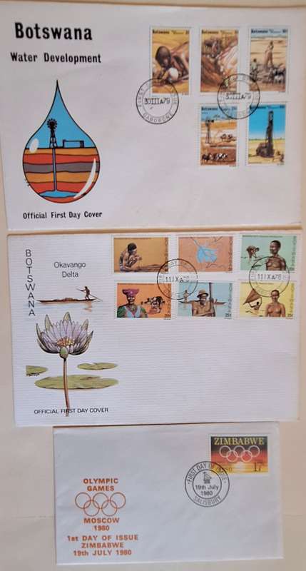 Botswana Mixed Lot of 3 FDCs
