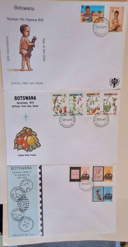Botswana Mixed Lot of 3 FDCs