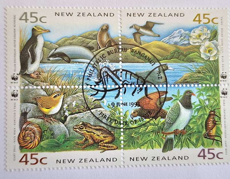 New Zealand 1993 World Wide Fund for Nature FDC with Block of Four stamps