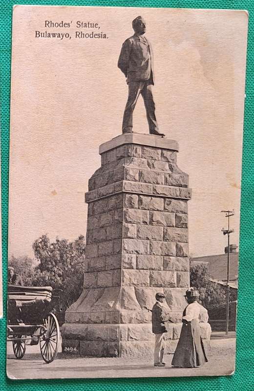 Vintage John G Bain Post Card of Rhodes Statue, Bulawayo, Rhodesia