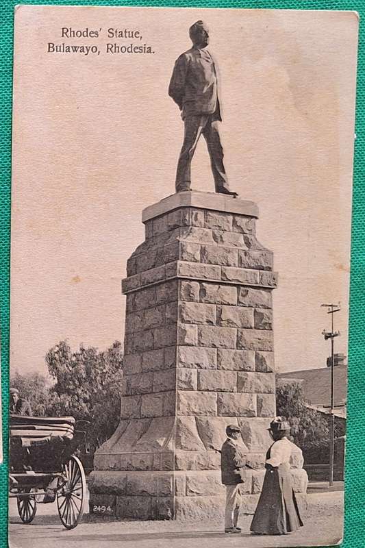 Vintage John G Bain Post Card of Rhodes Statue, Bulawayo, Rhodesia