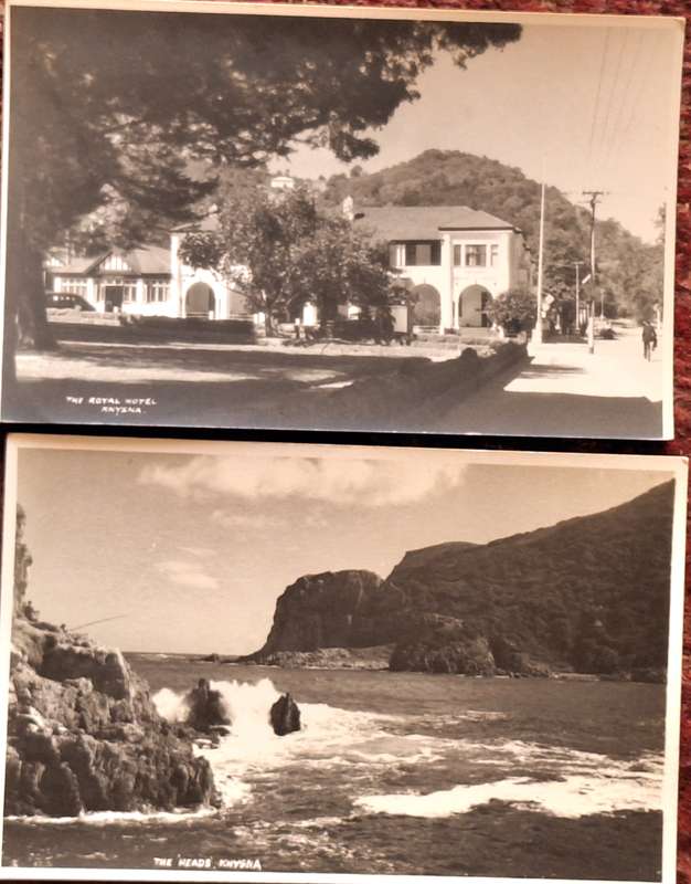 2 Vintage Post Cards of Knysna : The Royal Hotel and The Heads