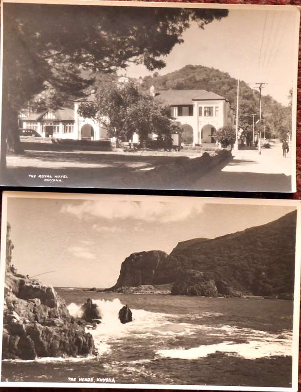 2 Vintage Post Cards of Knysna : The Royal Hotel and The Heads