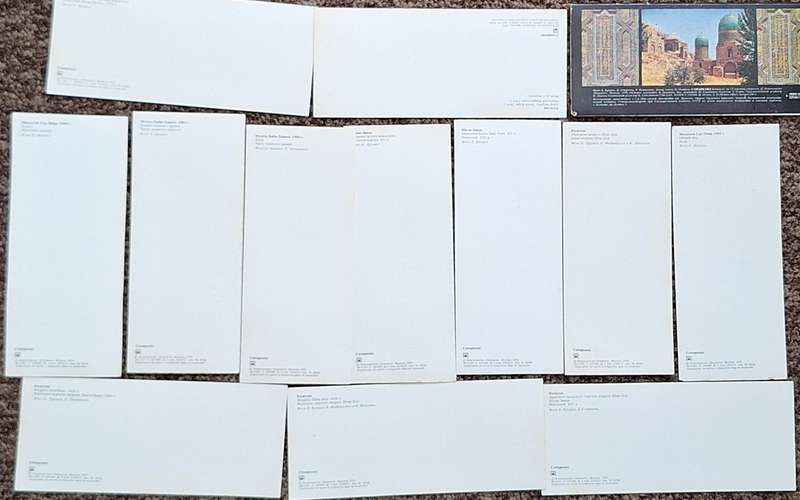 12 post cards Russia USSR 1989. Cities of the USSR, Camapkah  in folder