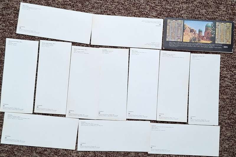 12 post cards Russia USSR 1989. Cities of the USSR, Camapkah  in folder