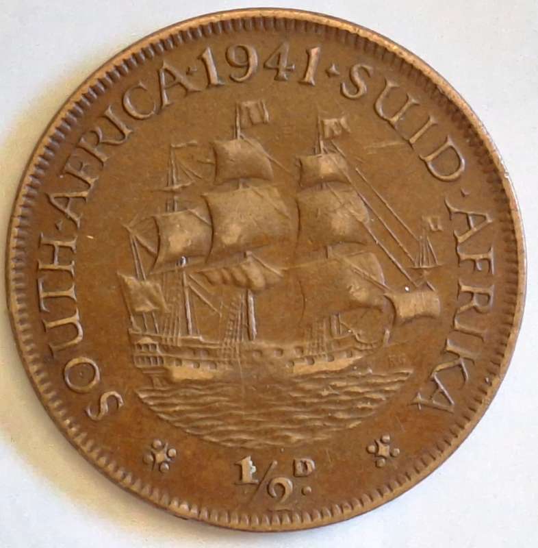 South Africa 1941 George VI 1/2d Half Penny Bronze