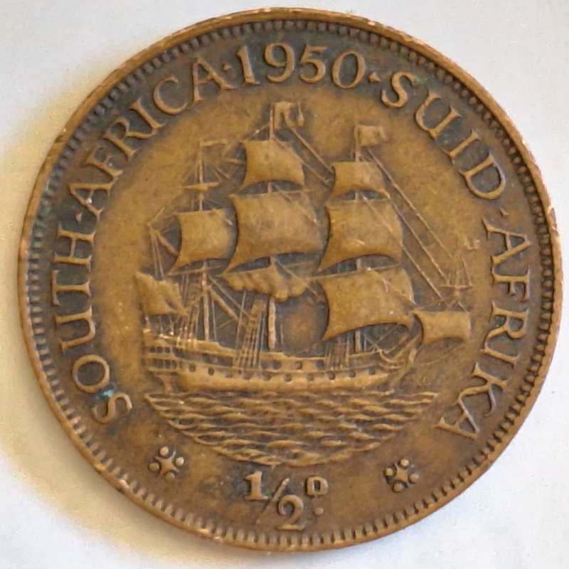 South Africa 1950 George VI 1/2d Half Penny Bronze