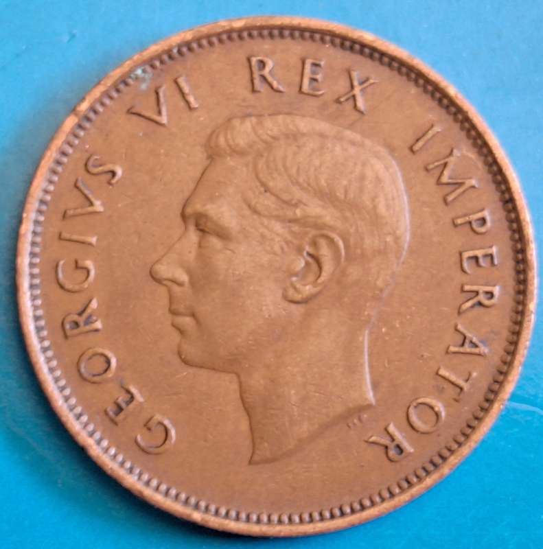 South Africa 1945 George VI 1/2d Half Penny Bronze