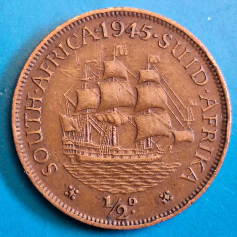 South Africa 1945 George VI 1/2d Half Penny Bronze