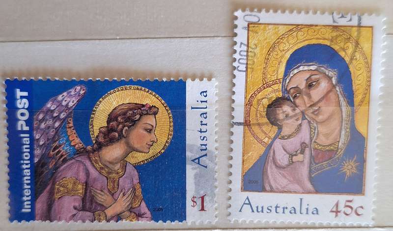 Australia 2005 Christmas Set of 2 Cancelled Hinged stamps