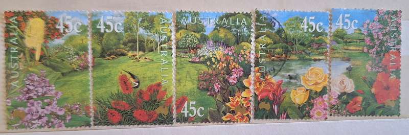 Australia 2000 Gardens Exhibition Set of 5 Used Hinged Lick and Stick stamps