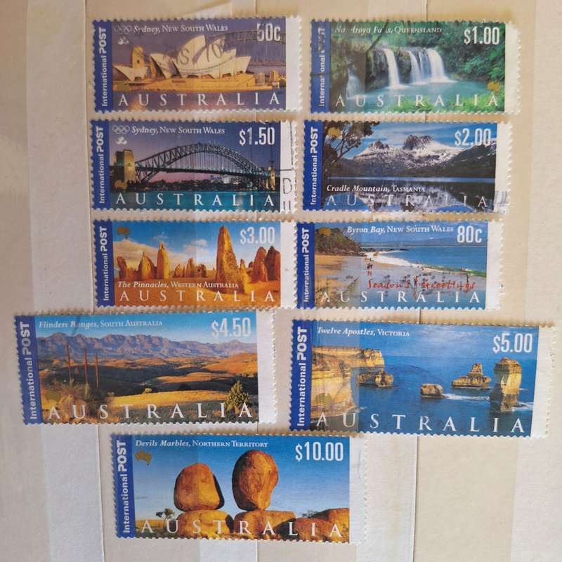 Australia 2000 Panoramas of Australia Set of 9 Used Hinged stamps