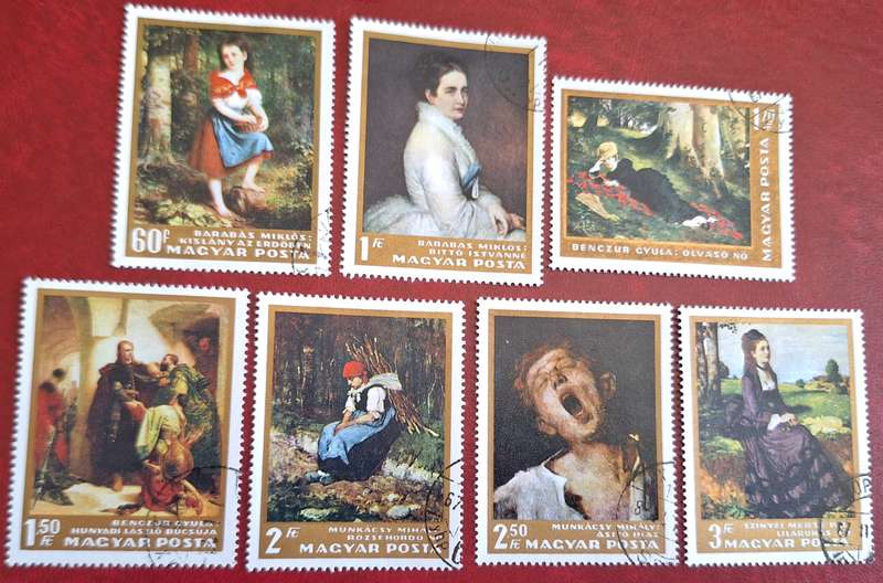 Hungary 1966 Paintings in the National Gallery Set of 7 Cancelled Hinged stamps