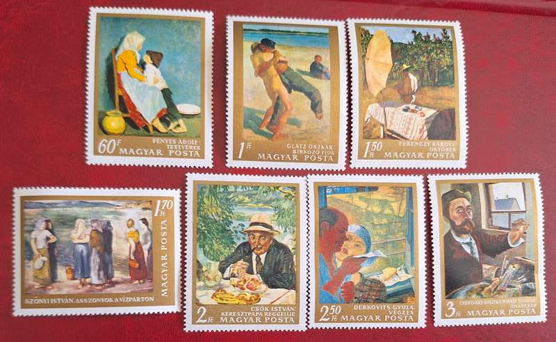 Hungary 1967 Paintings in the National Gallery Set of 7 Cancelled Hinged stamps