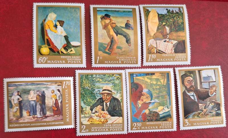 Hungary 1967 Paintings in the National Gallery Set of 7 Cancelled Hinged stamps