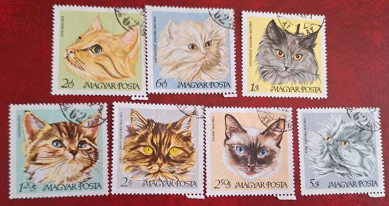 Hungary 1968 Cats 7 Cancelled Hinged stamps