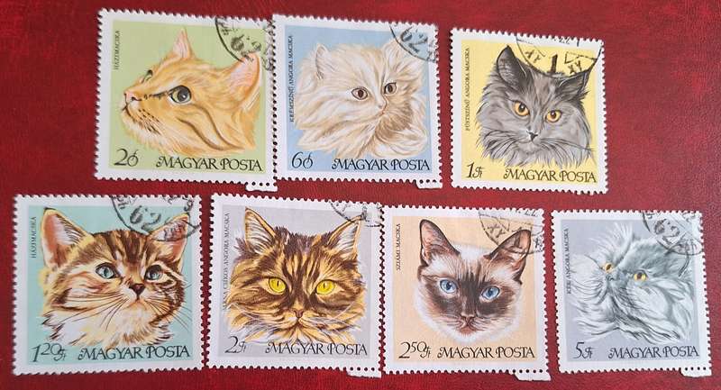 Hungary 1968 Cats 7 Cancelled Hinged stamps