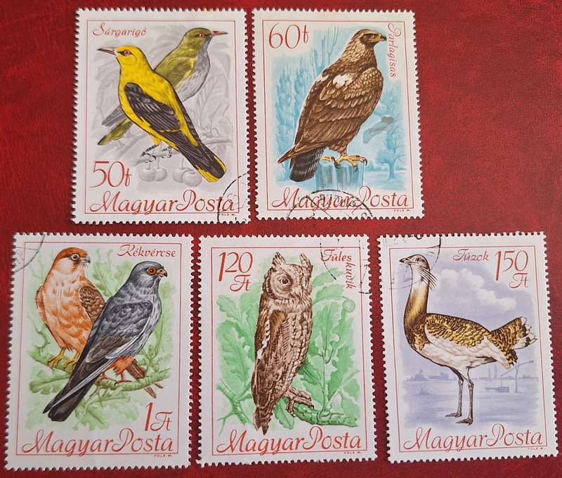 Hungary 1968 Birds 5 Cancelled Hinged stamps