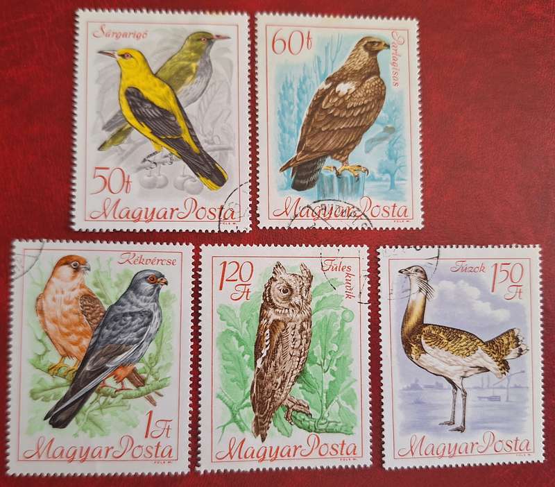 Hungary 1968 Birds 5 Cancelled Hinged stamps