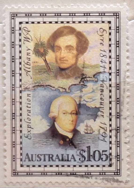 Australia 1991 Exploration of Albany: Edward John Eyre & George Vancouver 1 Used stamp